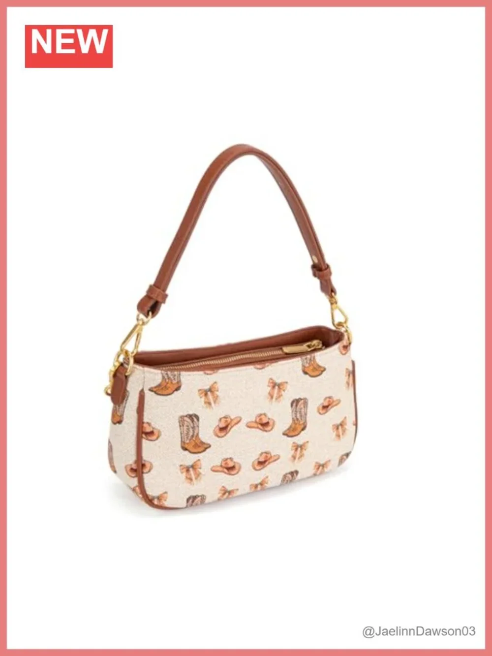 Canvas Hobo Shoulder Bag with Chain Strap and Zipper Closure